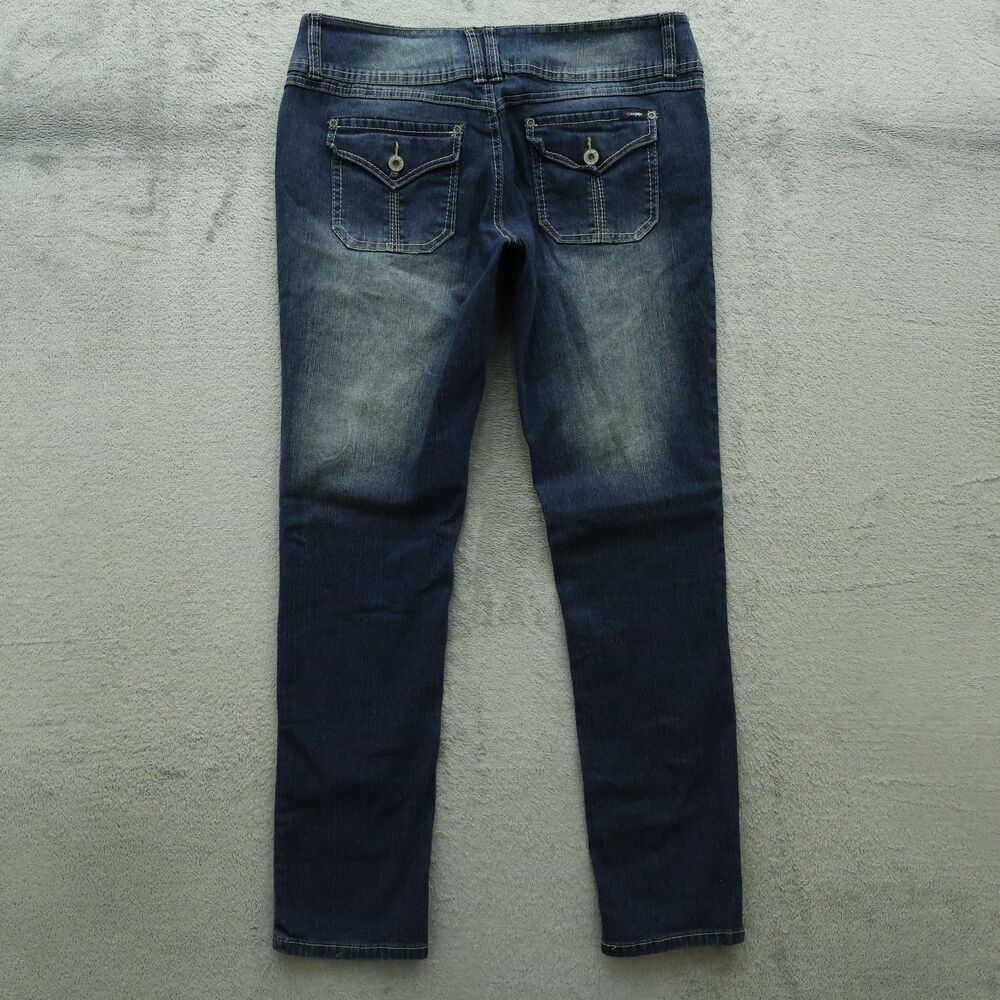 Angels Jeans Junior's Size 13 Blue Low-Rise Straight Denim 30.5" Inseam Stretch